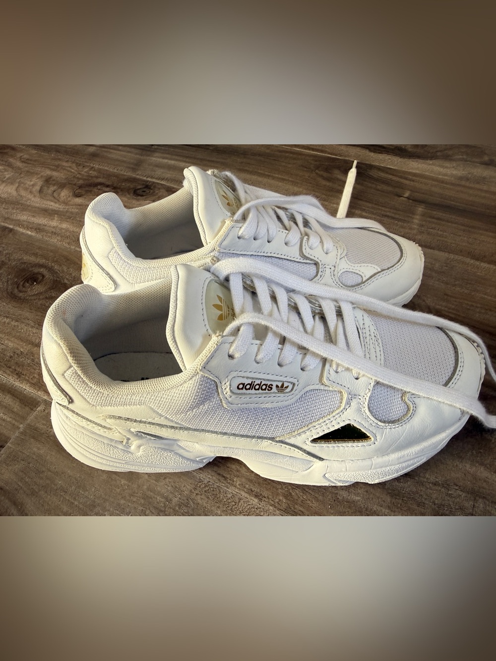 Adidas Originals Falcon White & Gold Sneakers